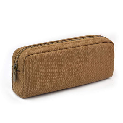 Pencil Pen Case, Canvas Pencil Pouch Big Capacity Pen Bag with Zipper Durable Stationary Storage Bag for Adult Students Officers