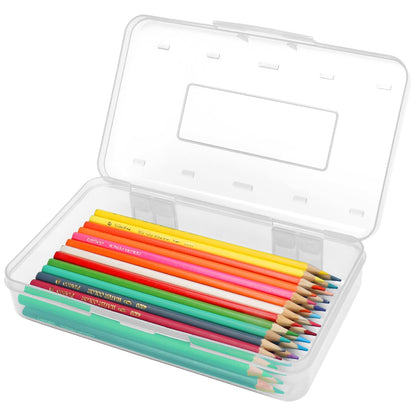 Plastic Hard Clear Color Pencil box Case for Girl Boy kids