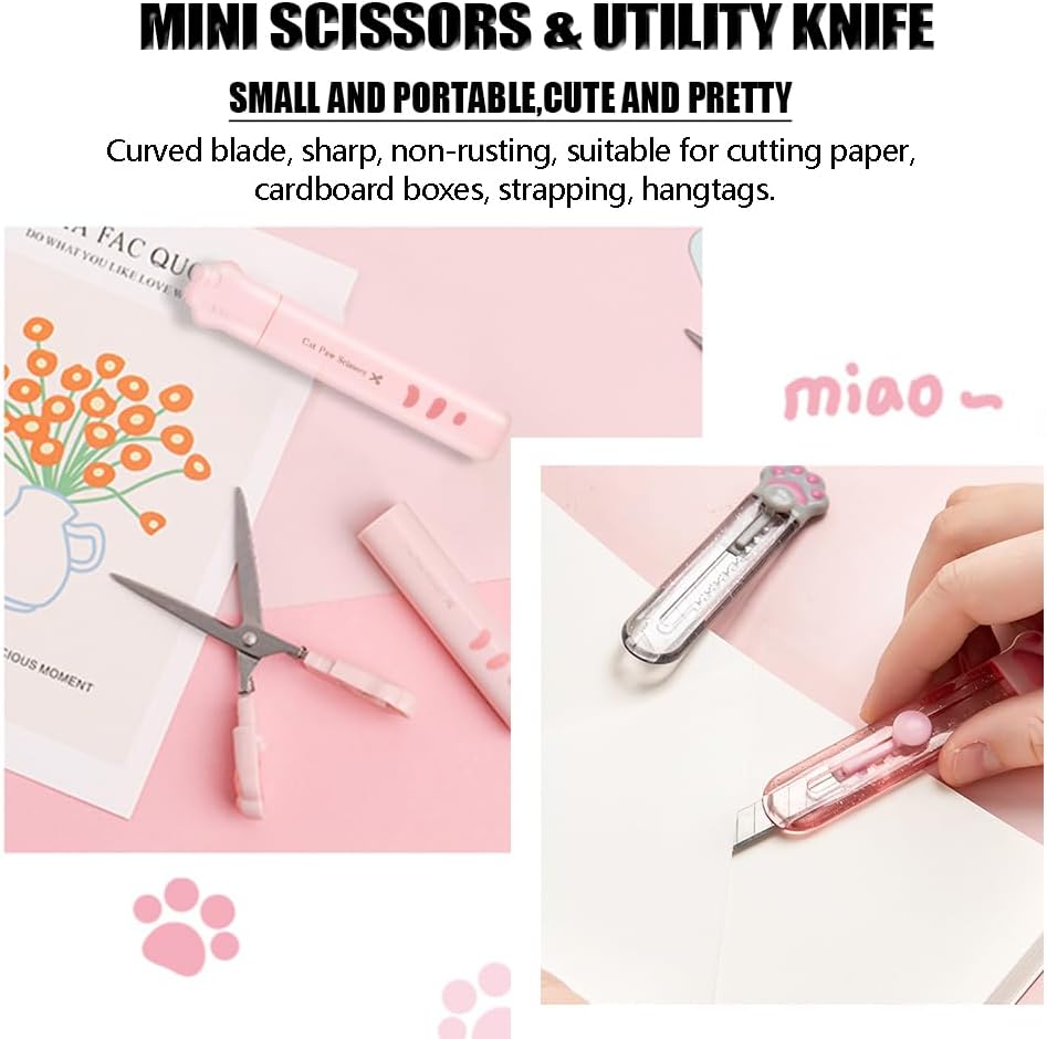 9Pcs Cute School Supplies, Cute Stationery,Includs Pencil Sharpener