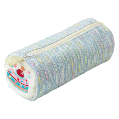 Seersucker Striped Pencil Bag, Large Capacity Stationery Pouch