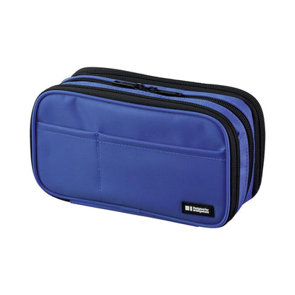 LIHIT LAB Large Capacity Zipper Pencil Case For School Office College, Big Capacity 4 Compartments Pencil Bag Holder Adults Teen Boys Girls, Travel Cosmetics Storage, Black (A7551-24)