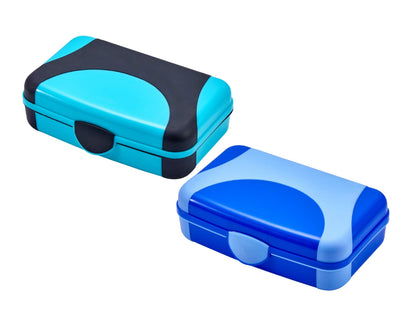 LockerMate by Bostitch Hard Pencil Case, Durable Plastic Pencil Box, Kid-Friendly Design, Blue & Black