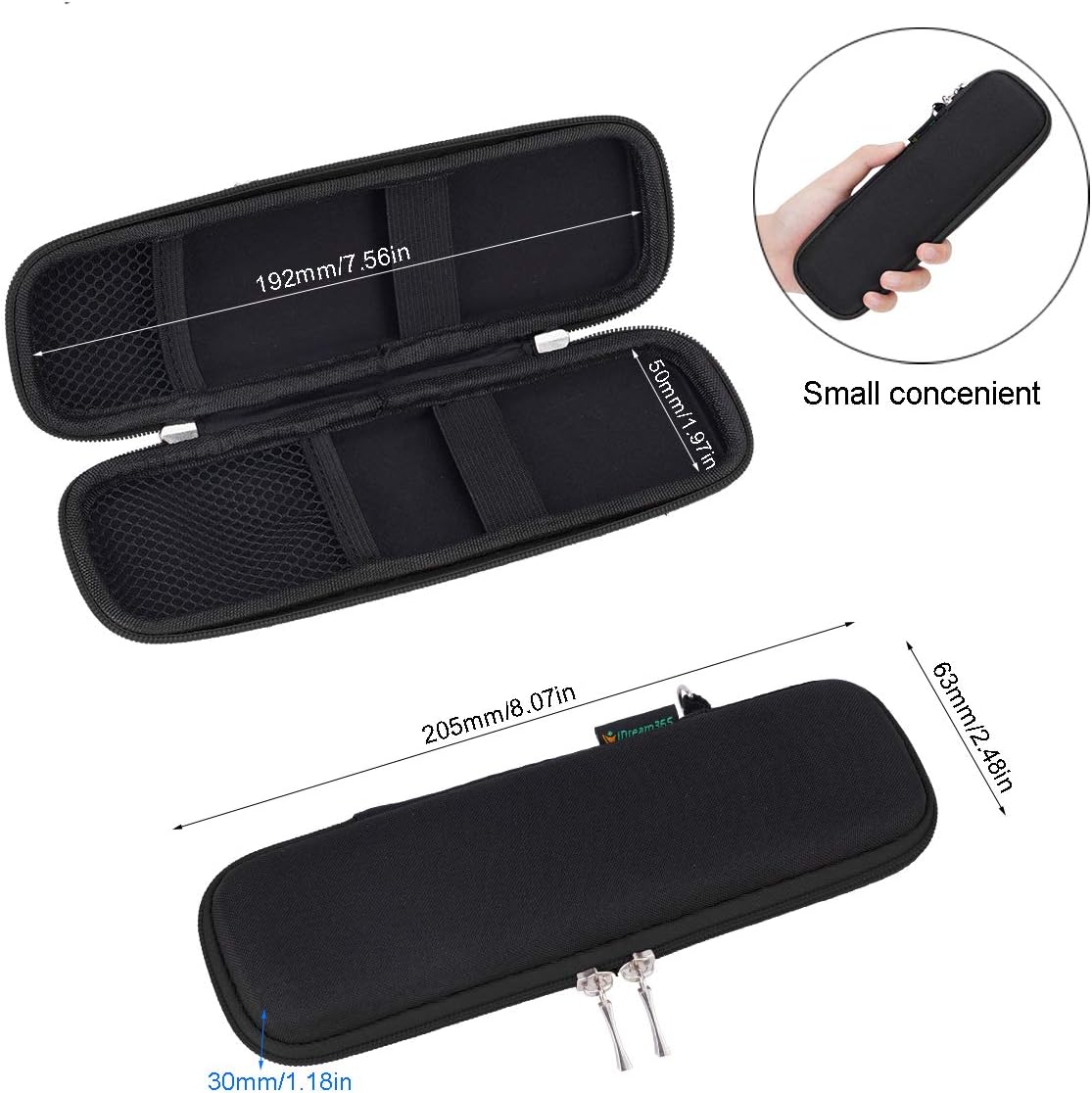 Small Pencil Case Holder for Pencils,Hard Pen Case for Executive Fountain Pens,Ballpoint Pens-Black