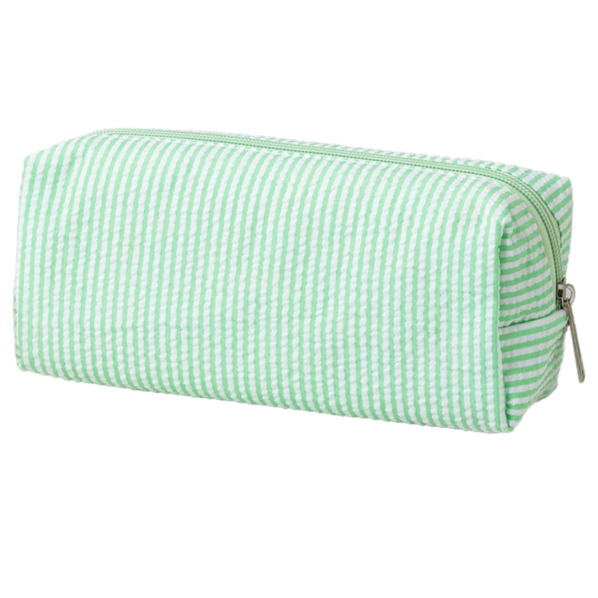 Seersucker Striped Pencil Bag, Large Capacity Stationery Pouch