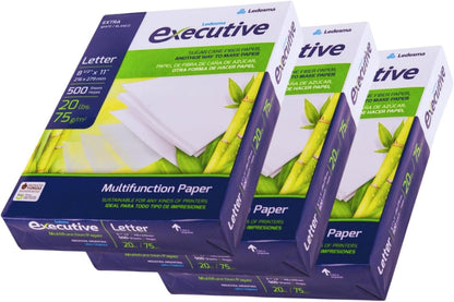 Sugarcane Fiber Copy Printer Paper - Size 8.5” x 11”, 20lb, Multipurpose, 92 Bright White Paper, Sustainable Solution, Ideal for All Office & Photocopy Printers & Designs (3 Reams - 1500 Sheets)