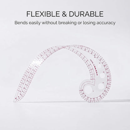 Fashion Clear Metric Sewing Ruler Set, French Curve Pattern Ruler Kit for Beginners Tailors Designers (A-9-Piece Set)