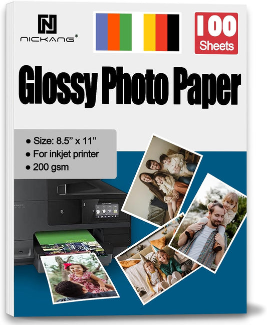 Inkjet Glossy Photo Paper 8.5x11, Letter Size, 200GSM – 100 Sheets
