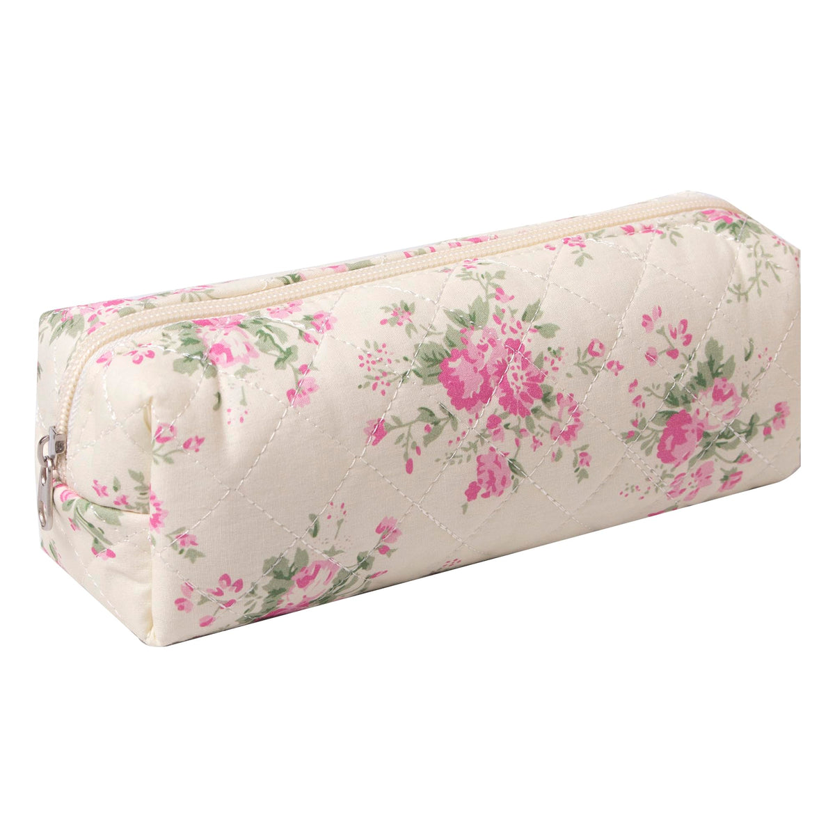 Pencil Case Office College School Storage Bag Pouch Holder Box Organizer Makeup Pouch Cosmetic Bag Aesthetic Cute Pen Case for Girls Boys Kids (Pink floral prints)
