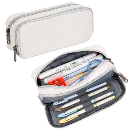 Della Gao Large Pencil Case, Big Capacity Pencil Pouch with 2 Compartments