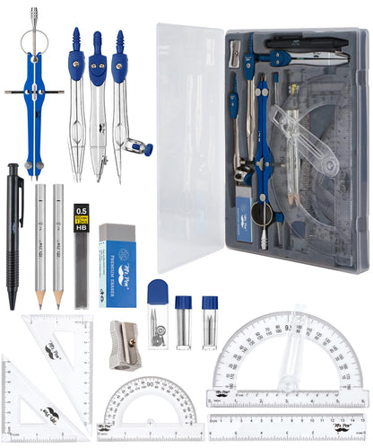 Mr. Pen- Geometry Set, 15 Piece Set with 6 Inch Swing Arm Protractor