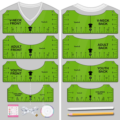 Vowlove T-Shirt Ruler for Precise Vinyl Alignment, Heat Press Guide Tool