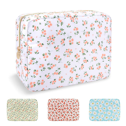 UIXIZQ Waterproof Small Pencil Case Makeup Bag for Purse,Cute Pencil Pouch Preppy Nylon Makeup Brush Holder with Zipper,Girls Portable Storage Case Small Pen Bag for Office(Slim-Black)