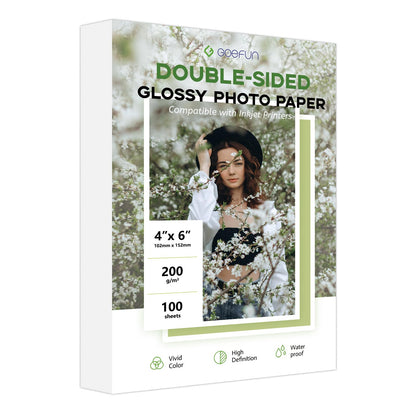 Glossy Photo Paper 8.5x11, Goefun 54LB Inkjet Printer Paper 100 Sheets