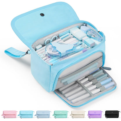 Sooez Super Large Pencil Case, Big Capacity Pencil Bag with 3 Compartments