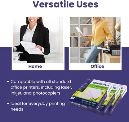 Sugarcane Fiber Copy Printer Paper - Size 8.5” x 11”, 20lb, Multipurpose, 92 Bright White Paper, Sustainable Solution, Ideal for All Office & Photocopy Printers & Designs (3 Reams - 1500 Sheets)