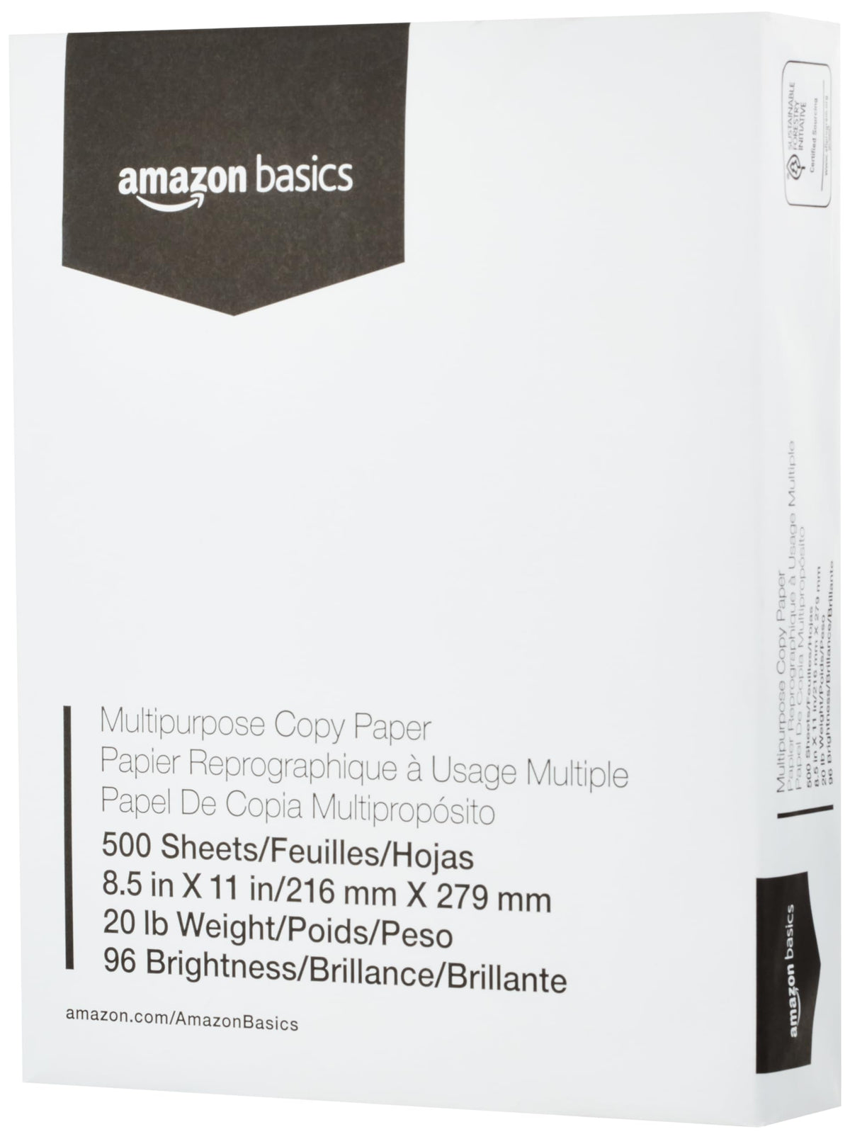 Amazon Basics Multipurpose Copy Printer Paper, 8.5 x 11 Inches, 24 lb Weight, 97 Bright White, 1500 Sheets (3 Packs of 500), for Inkjet and Laser