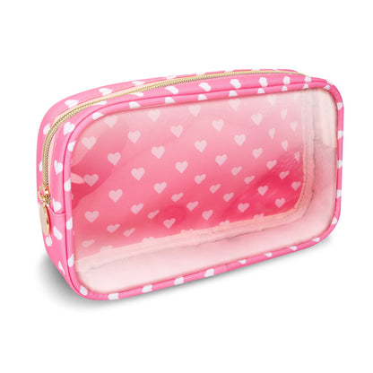 UIXIZQ Waterproof Small Pencil Case Makeup Bag for Purse,Cute Pencil Pouch Preppy Nylon Makeup Brush Holder with Zipper,Girls Portable Storage Case Small Pen Bag for Office(Slim-Black)