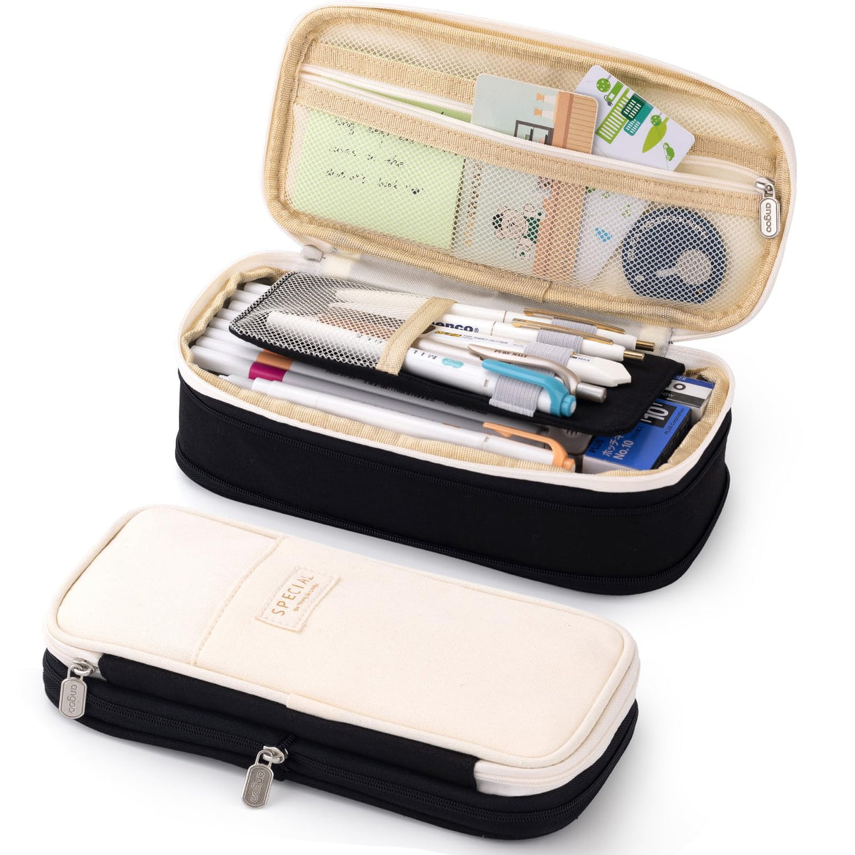 EASTHILL Big Capacity Pencil Pen Case Office College School Large Storage High Capacity Bag Pouch Holder Box Organizer (Deep Gray)