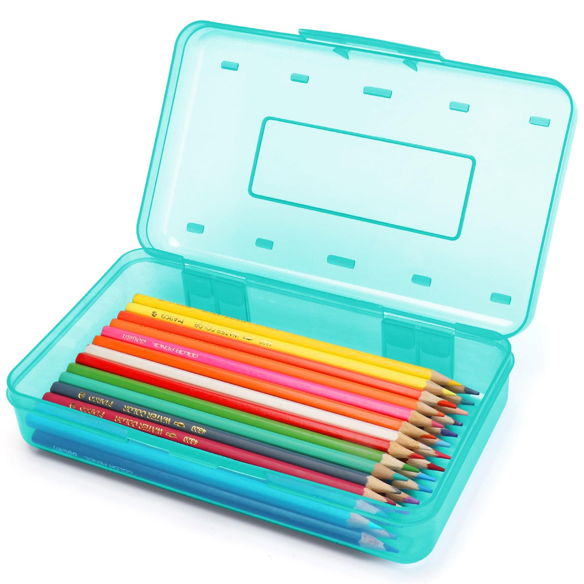 Plastic Hard Clear Color Pencil box Case for Girl Boy kids