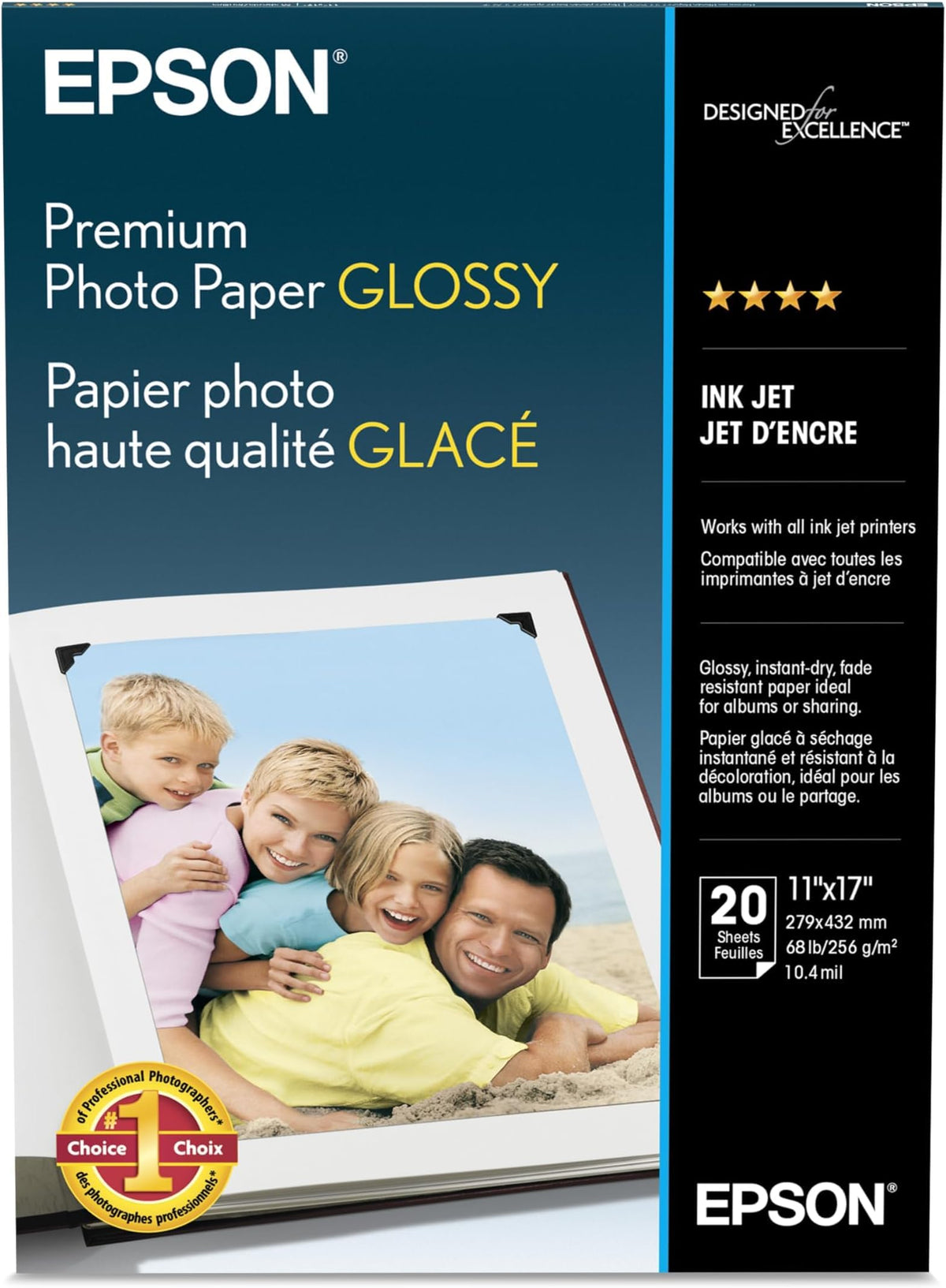 Epson Premium Photo Paper Glossy 8.5x11 50 sheets S041667