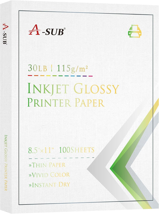 A-SUB Glossy Photo Paper 8.5x11 Inch for DIY Party Favors