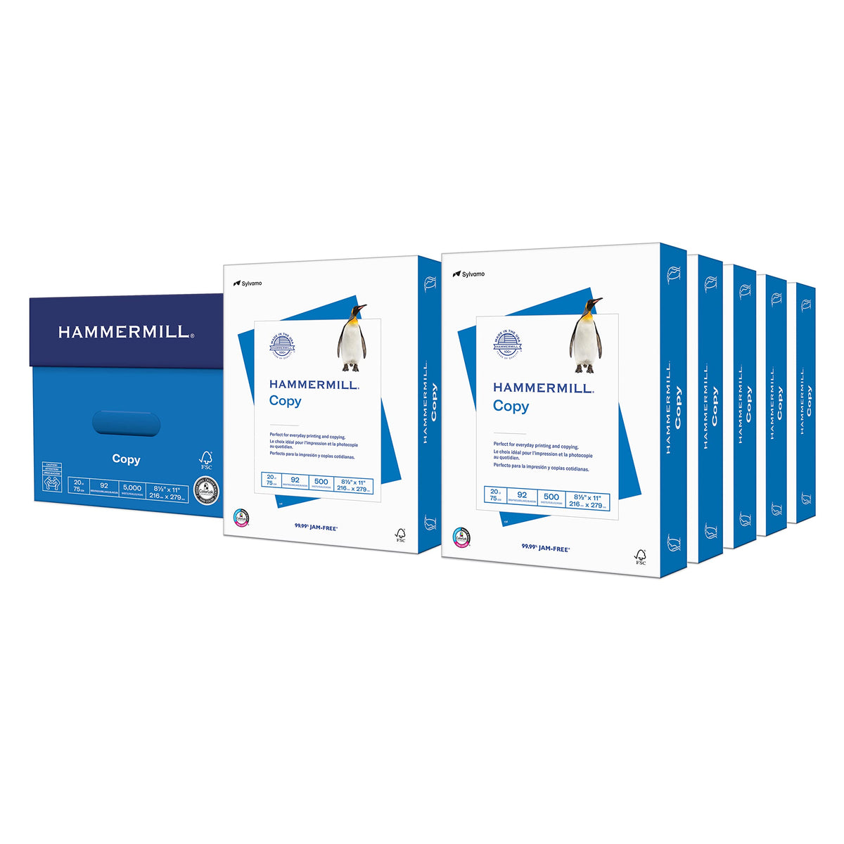 Hammermill Printer Paper, 20 lb Copy Paper, 8.5 x 11-3 Ream (1,500 Sheets) - 92 Bright, Made in the USA