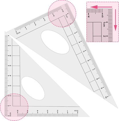 Geometry Set Maths Compasses for Grade Students Back to School Supplies with Compasses Protractor in Carry Case, Pink