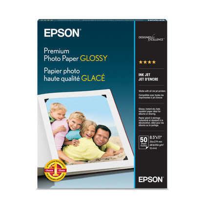 Epson Premium Photo Paper Glossy 8.5x11 50 sheets S041667