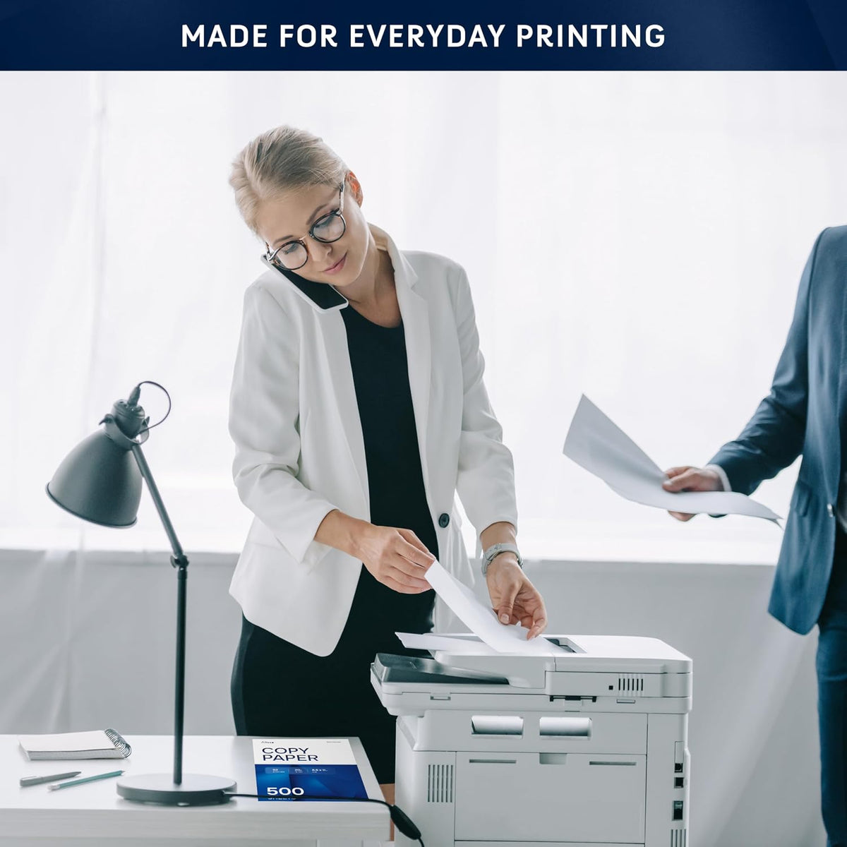 Printer Paper - 8.5 x 11 White Letter Size Copy Paper, 1 Ream 500 Sheets 20 lb Printing Paper for Documents Writing, Drawing, Smooth, 92 Bright | Home, School, Office Supplies | Made in USA