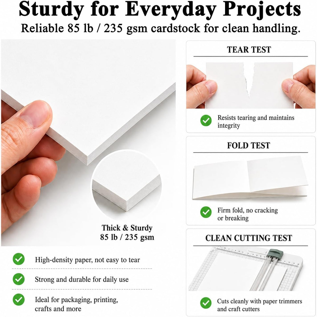 White Cardstock Paper, Card Stock Paper 8.5 x 11, 30 Sheets_85 lb