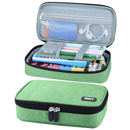 Chelory Big Capacity Pencil Case Large Pencil Bag Pouch Pen Case Pencil Marker Holder Stationery Storage Makeup Bag for Office Supplies Adults