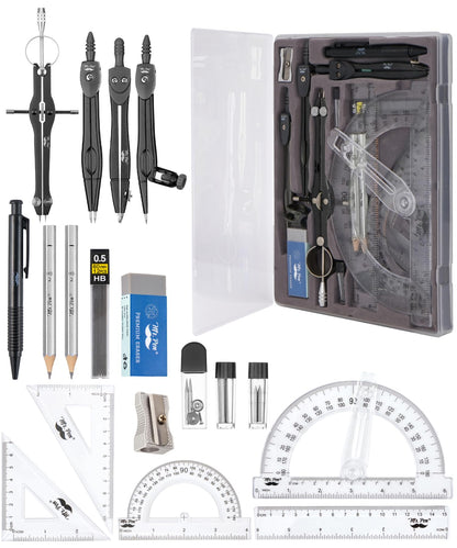 Mr. Pen- Geometry Set, 15 Piece Set with 6 Inch Swing Arm Protractor