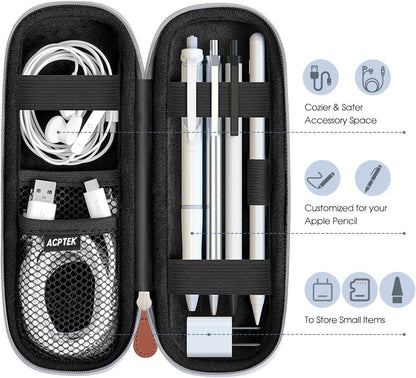 AGPTEK Case Holder for Apple Pencil, Slim PU Hard Leather Carrying Pouch
