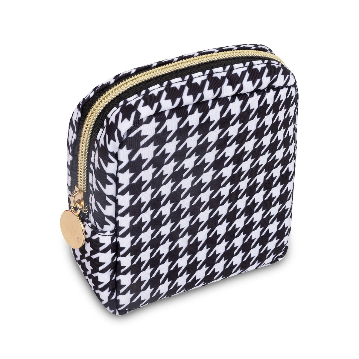 UIXIZQ Waterproof Small Pencil Case Makeup Bag for Purse,Cute Pencil Pouch Preppy Nylon Makeup Brush Holder with Zipper,Girls Portable Storage Case Small Pen Bag for Office(Slim-Black)