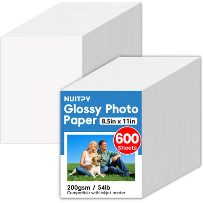 150 Sheets Glossy Photo Paper, 8.5in x 11in, 200GSM / 54lb