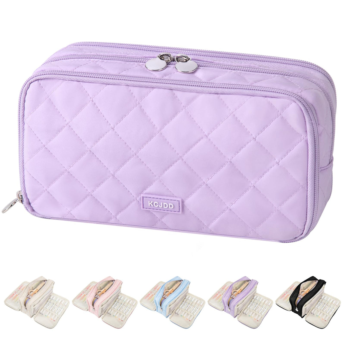 Cute Pencil Case for Girls kids Soft Quilted Pencil Pouch Bag Organizer