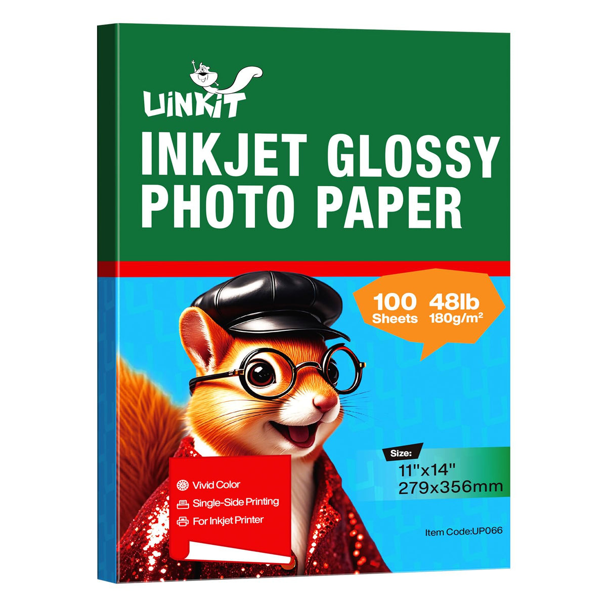 Uinkit Inkjet Glossy Photo Paper 48lb,8.5 x 11" 100 Sheets