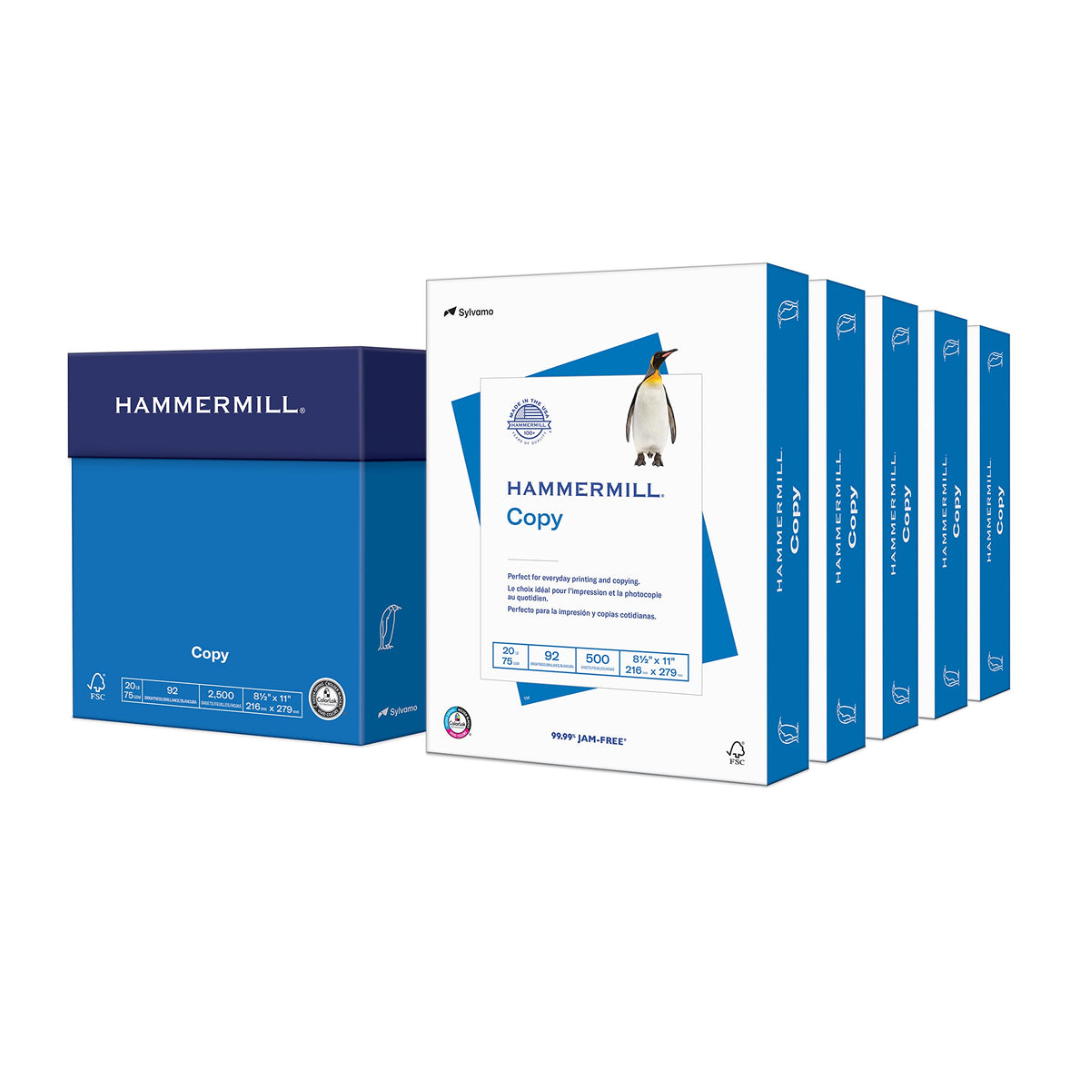 Hammermill Printer Paper, 20 lb Copy Paper, 8.5 x 11-3 Ream (1,500 Sheets) - 92 Bright, Made in the USA