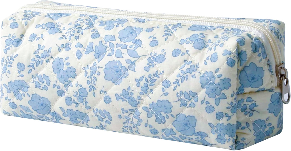 Pencil Case Aesthetic Pencil Pouch for Women Pencil Case Small (Striped blue)