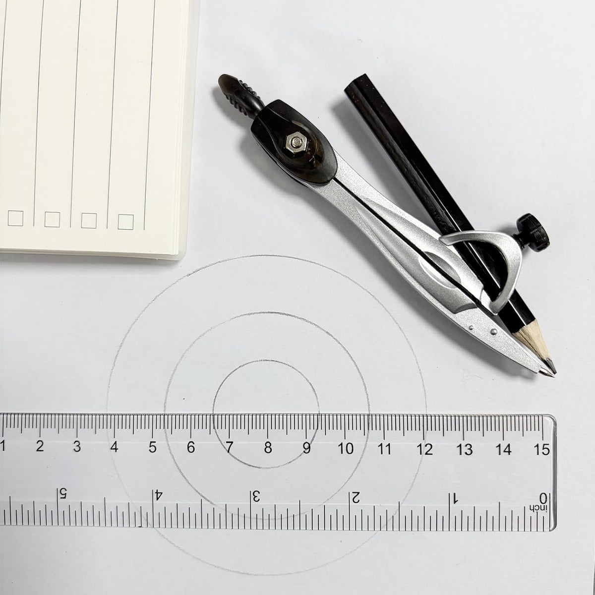 Protractor and Compass Set with Rulers,Compass Geometry Drawing Tool Set