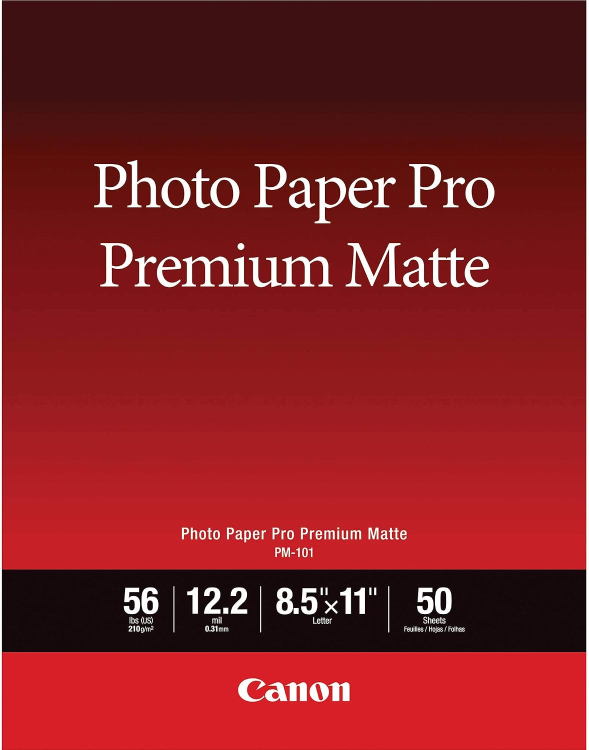 Canon PM-101 Photo Paper Pro Premium Matte (8.5 x 11", 50 Sheets)