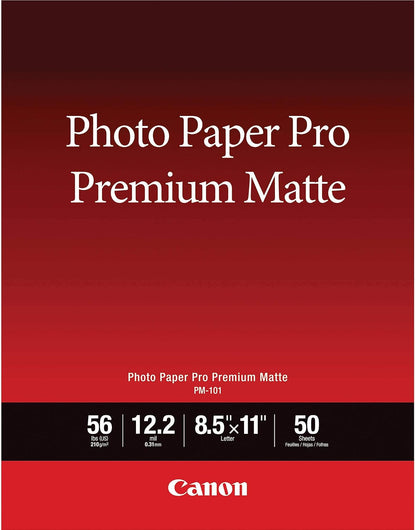 Canon PM-101 Photo Paper Pro Premium Matte (8.5 x 11", 50 Sheets)