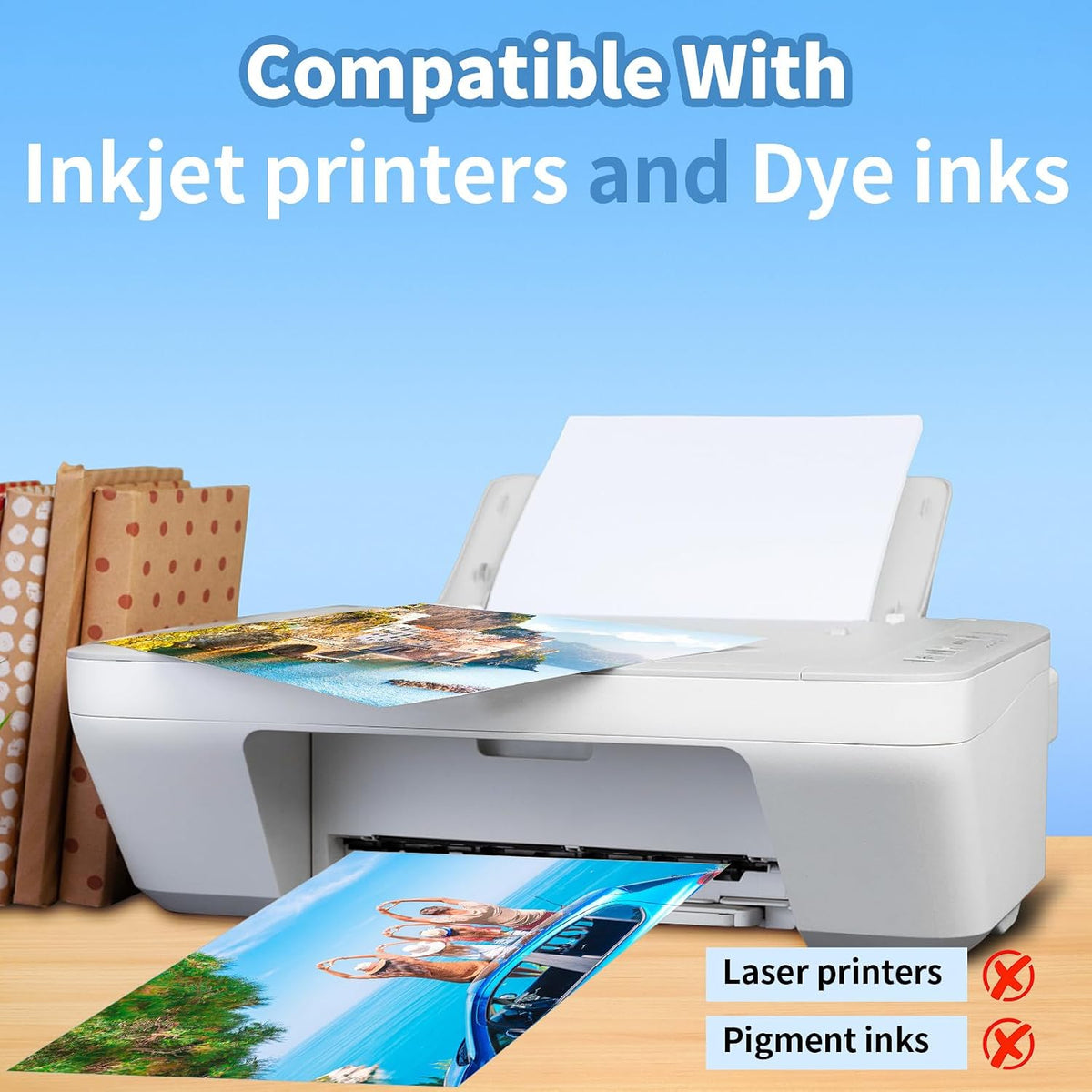 Reastar Glossy Photo Paper 8.5 × 11, 36 Sheets Inkjet Photo Printer Paper
