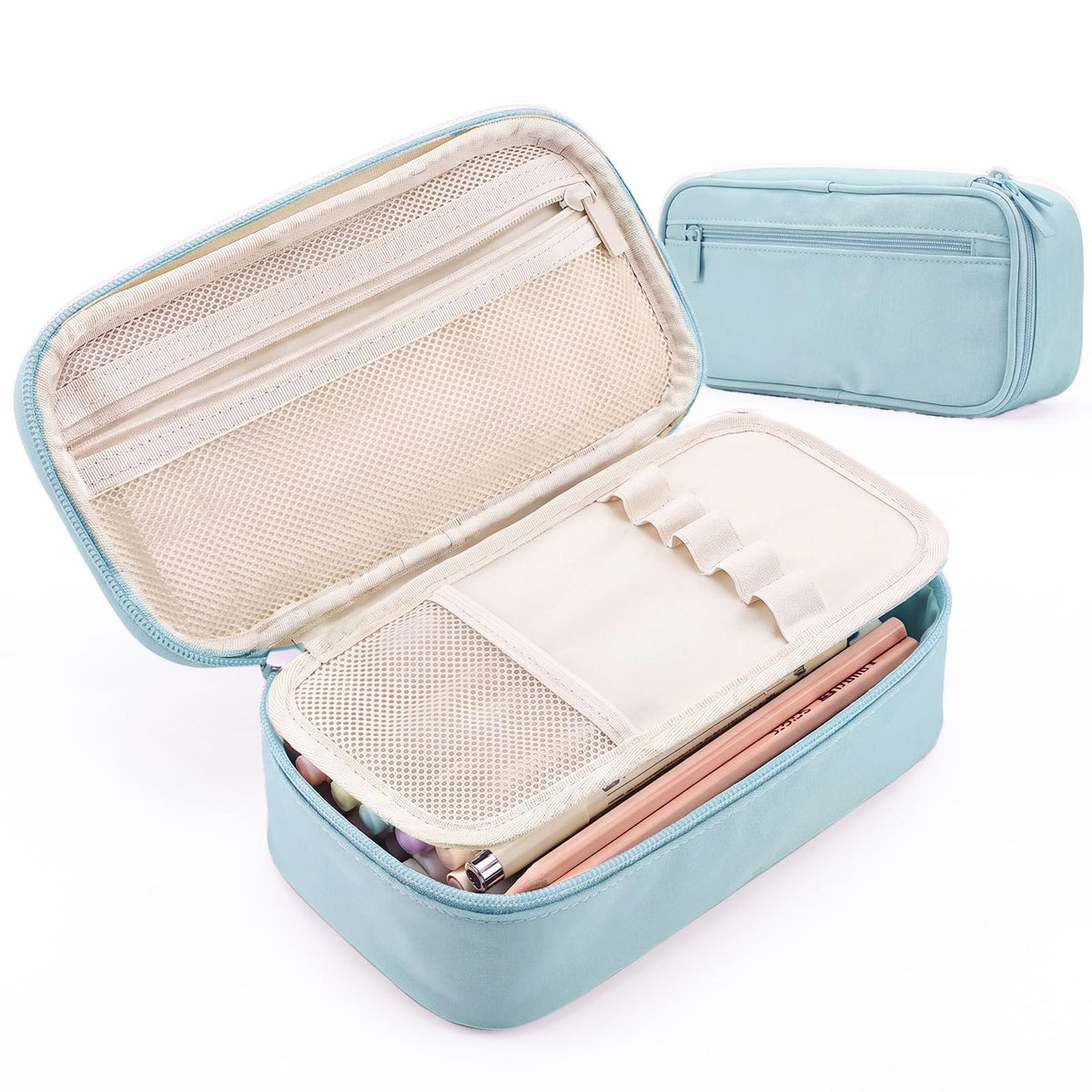 WEMATE Pencil Case, Large Storage Organizer, Makeup Bag, Teacher Must - have, Big Pencil Pouch, Marker Case for College