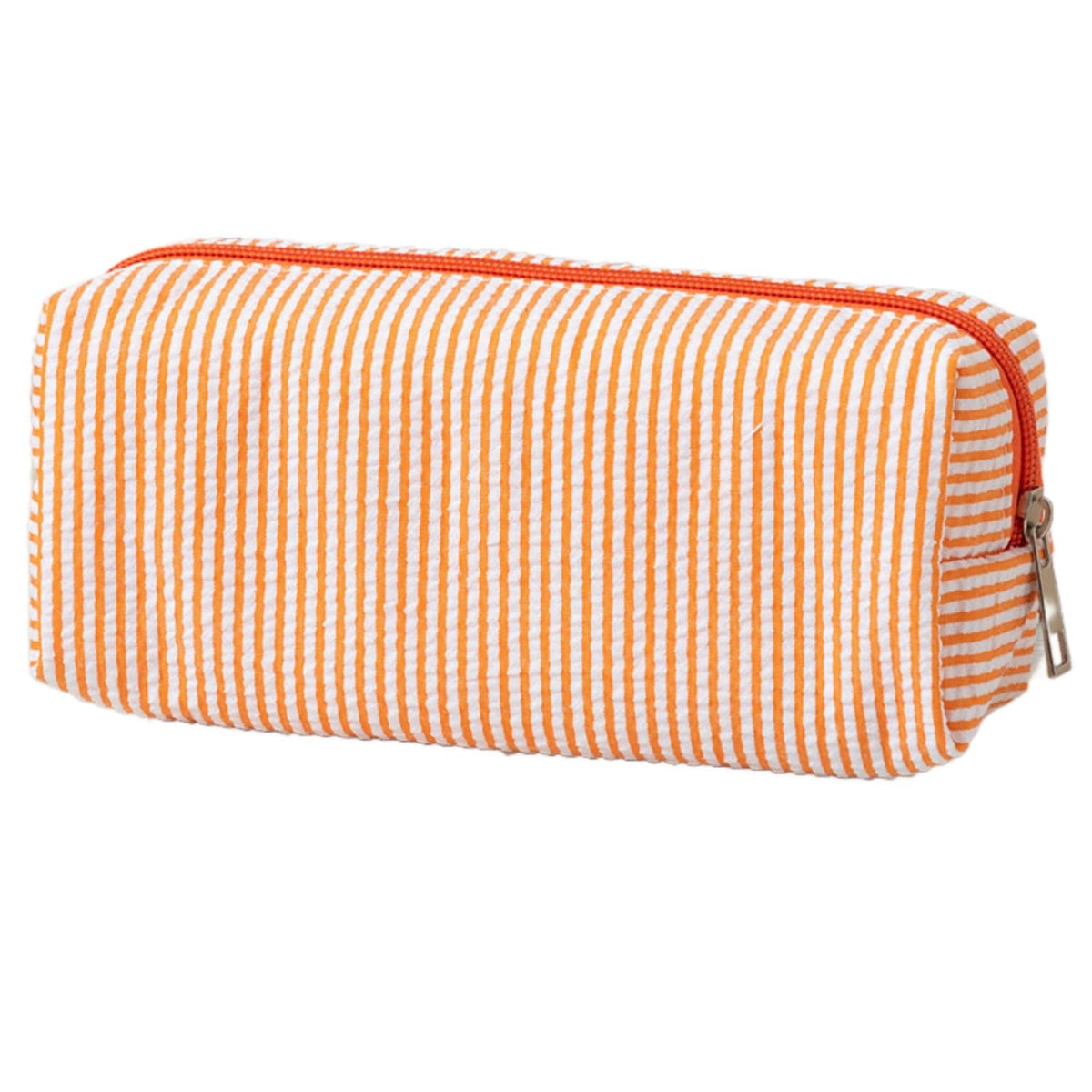 Seersucker Striped Pencil Bag, Large Capacity Stationery Pouch