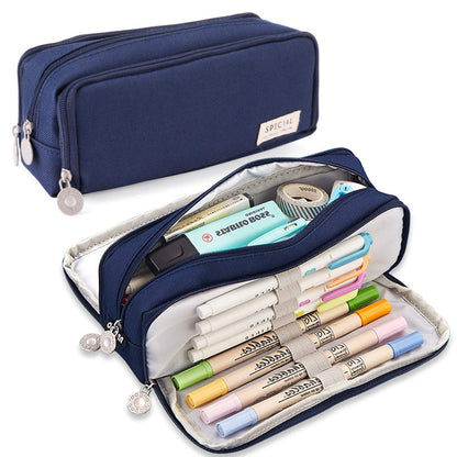 iSuperb Large Pencil Case 3 Compartments Pencil Pouch Big Capacity Pencil Bag for Kids Teen Girls Boys Student School Supplies Oxford Organizer Pen Bag Cosmetic Makeup Pouch