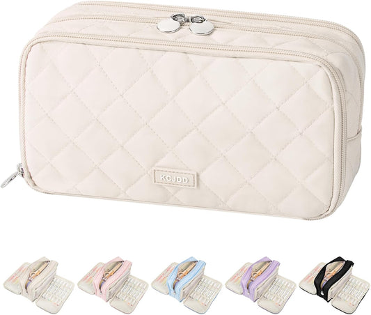 Cute Pencil Case for Girls kids Soft Quilted Pencil Pouch Bag Organizer