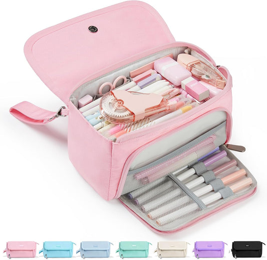 Sooez Super Large Pencil Case, Big Capacity Pencil Bag with 3 Compartments