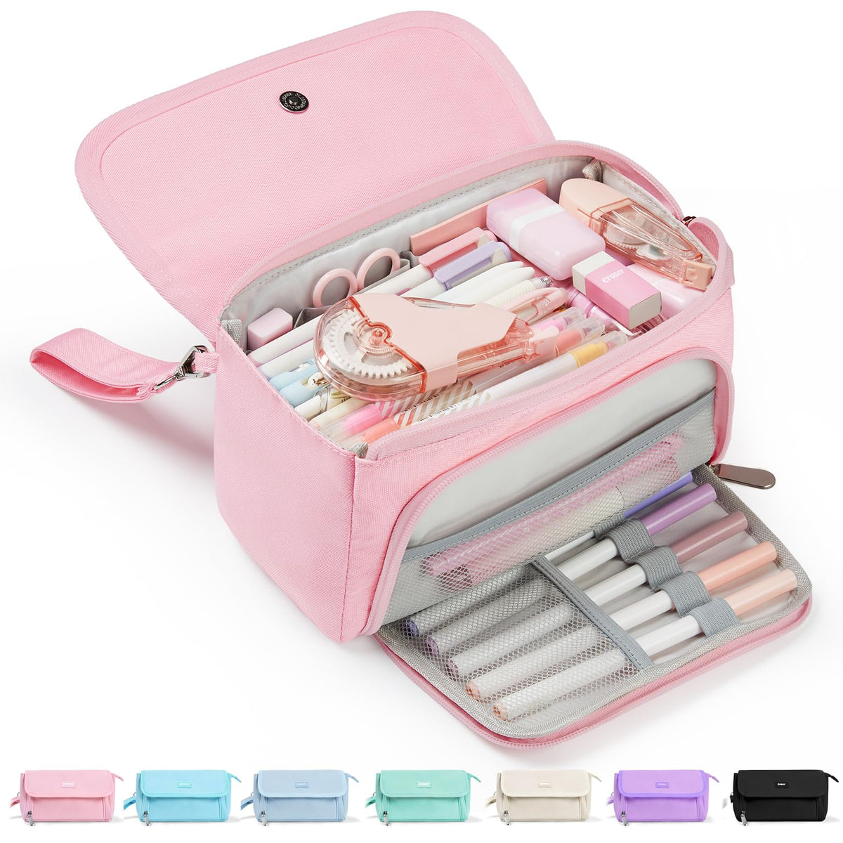 Sooez Super Large Pencil Case, Big Capacity Pencil Bag with 3 Compartments