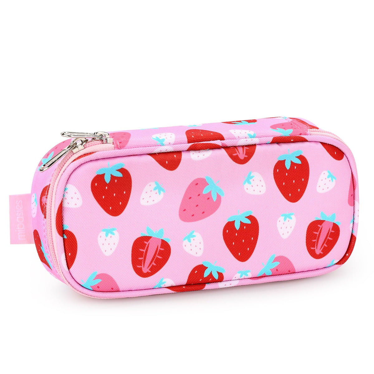 mibasies Girls Pencil Case for Kids, Multi-Slot Pencil Pouch, Pink Blue Rainbow